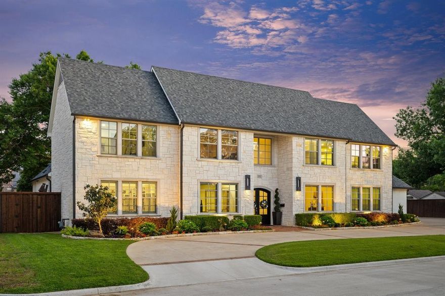 Sensational J. Stiles custom home built in 2017, located on one of the finest streets in all of Preston Hollow. This exquisite luxury residence rests on an expansive .482 acre lot and boasts 7,425 SF of elegantly designed living space, certain to satisfy even the most discerning buyers. Impressive living room with vaulted coffered ceilings, gorgeous hardwoods, oversized gas fireplace and floor to ceiling windows. The chef's kitchen boasts high end stainless appliances, two dishwashers, dual sinks, quartz countertops, a commercial grade gas range and venthood, oversized refrigerator and the most spectacular island and wrap around countertop that you will ever see. The dining room is an absolute show stopper surrounded by glass, overlooking the magnificent outdoor living space and pool. The master bedroom is equally impressive with designer light fixtures, oversized padded headboard, sitting area and unobstructed views of the beautiful backyard. The master bathroom has to be seen to be believed with walk in shower, dual shower heads, freestanding designer bathtub, double vanities and separate his and her master closets highlighted by one of the largest, most luxurious closets you will ever see with custom built in cabinetery and 3rd level seasonal rods. Formal living room, office, media room with upgraded AV equipment, game room, indoor and outdoor gym spaces and a 4-car garage for all of your vehicles and recreational toys. You will never want to leave the backyard with a spectacular outdoor living area complete w a full outdoor kitchen, stone fireplace and motorized sun screens. Resort style heated pool and hot tub including impressive water features and fire bowls, all controlled with an app on your phone. Generac whole home generator and a boat or RV parking area w 220v charging station. 5 bedrooms and 7 bathrooms with a downstairs guest bedroom and an upstairs guest suite complete with its very own custom kitchen. Over $300,000 in recent updgrades. A must see!