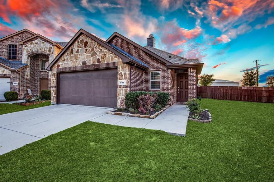 233 Red Hawk Place in McKinney, Texas, is a single-story home built in 2013 that features three bedrooms and two full bathrooms across approximately 1,408 square feet of living space. Situated on a lot of roughly 0.22 acres within the Fossil Creek at Westridge community, the property provides access to neighborhood amenities and falls under the Prosper Independent School District. The home offers a functional layout with the living area, kitchen, and bedrooms all on one level, along with a two-car attached garage, creating a comfortable and convenient setting for everyday living.