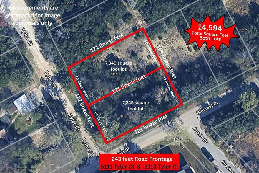 SELLER FINANCING AVAILABLE- Contact Seller's agent for terms- $15k for 5113 Tyler or purchase both 5111 & 5113 Tyler for $28k. Buy Now, Build Later in Sought-after Canyon Creek lot in a gated community that's just waiting to become the site of your new home or investment. No Mobile Homes permitted. Information provided is deemed reliable but is not guaranteed and should be independently verified.