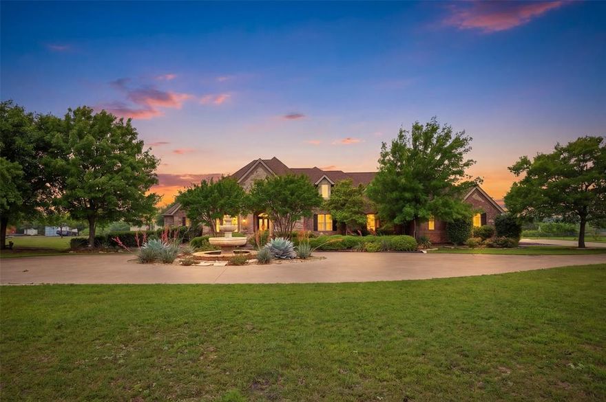 REFINED RANCH LIVING ~Set on almost 33 acres of fenced and cross fenced land, this exceptional estate offers the perfect blend of refined living and wide open Texas Beauty .Designed with both comfort and functionality in mind ,the 4,183 sq ft home features 4 spacious bedrooms, 4 full bathrooms ,a dedicated media room, and an upstairs game room that opens to a deck with sweeping views for miles. Outdoors the amenities truly shine. A sparkling swimming pool, hot tub, and a fully equipped outdoor kitchen create an ideal setting for entertaining or relaxing under the stars. The stock pond along with a floating dock add a peaceful and functional aspect to the landscape. Equestrian and agricultural enthusiasts will appreciate the barn, multiple livestock enclosures for goats or sheep, and the beginnings of a custom barn, barndominium, venue or stables ready for your vision to come to life! A circular drive and expansive front drive welcome you home to this luxurious property. Whether you're seeking a private retreat, working ranch ,or luxurious country estate, this one of a kind property delivers on every level! Welcome Home~