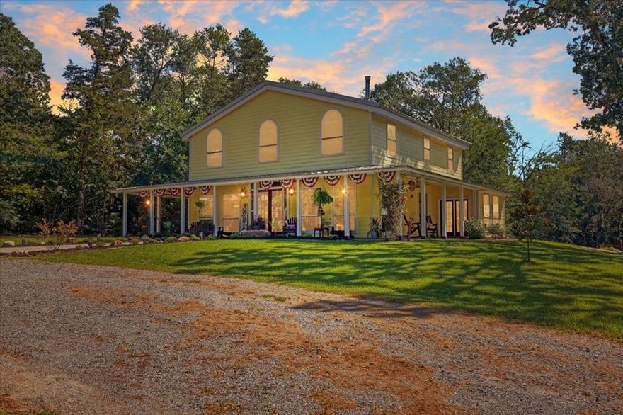 Stunning Custom Red Iron Two-Story Home – Tucked away on 3.56 serene acres, this stunning 6-bedroom, 2.5-bath estate blends natural beauty with custom luxury to create an everyday escape. Step inside and you’ll immediately feel the connection to nature—seven-foot windows throughout the home act as luminous portals to the outdoors, filling each room with golden light and panoramic views of your own private parkland. It’s like living inside a treehouse designed for comfort, beauty, and tranquility. At the heart of the home lies a custom open-concept floor plan that was crafted with both elegance and livability in mind. The gourmet kitchen features a unique custom vent-a-hood, perfect for cooking up memories, while flowing effortlessly into warm, welcoming living spaces. An office surrounded by windows brings productivity and peace together—imagine working among the birdsong and morning light. The half-moon-shaped vaulted entry greets guests with grandeur, with a sweeping central staircase that curves its way upward to the top floor like a piece of art. It’s a design that draws the eye skyward and brings the joy of the outside right through your front door. Outside, the natural beauty continues—the south side of the property gently meanders along the banks of Little Timber Creek, adding a peaceful soundtrack of flowing water and a touch of magic to your backyard haven. A massive workshop offers two distinct spaces plus a loft area, perfect for extra storage, a hobby studio, or—get creative—a potential event venue. Weddings, gatherings, retreats—this space was made to be more than just practical. This home isn’t just a place to live—it’s a place to breathe, to create, to connect with nature and those you love. It’s where the outdoors and indoors harmonize, and your dream lifestyle becomes your daily reality. The information provided is considered reliable, yet not guaranteed. Buyers are advised to verify all details and conduct thorough due diligence.