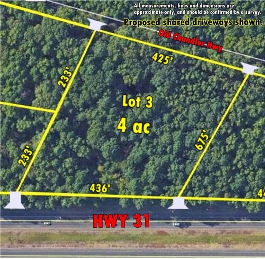 REDUCED Price, Newly Mulched, Cleared & Ready to Sell, Send me your Offers! This is a great inline parcel with over 436' of roadfrontage on HWY 31 and over 425' on Old Chandler Highway. With over 20,000 cars passing through this intersection daily it's prime fora new business. Well elevated, easy access, great visibility, only 1 mile form Toll Road 49 and 6 miles to Tyler and 11.5 miles to I-20.About 75% of the entire land has been recently mulched and cleared. Outside of Tyler City Limits, but inside of Tyler ETJ. The taxesshown are for the entire 13 acres still. The lot size shown is already surveyed Lot 1: 1.224 ac is $2.50 psf, $133,293 Lot 2: 3.00 acis $2.00 psf, $261,360 Lot 3: 4.076 ac is $2.25 psf, $400,000 Lot 4: 2.537 ac is $3.60 psf, $397.842 Lot 5: 2.122 ac is $3.50 psf,$323,520 All 13 acres is $2.55 psf, $1,444,014