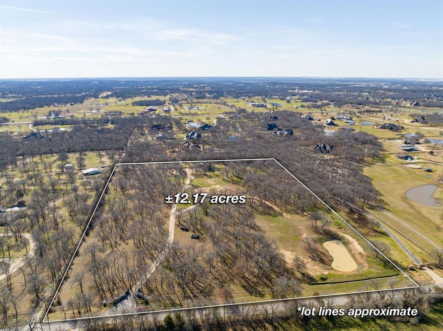 Absolutely beautiful 12+ acre property in the the middle of desirable City of Argyle!  This property has an abundance of native post oak trees as well as some areas of pasture for horses.  Wonderful curb appeal from the street with gated stone entrance.  Long drive up to the site where a new custom home can be built!  Previous home was taken down so there is plenty of room to build your dream home on this beautiful property!  Ag exemption currently on the site.  Materials for fencing have been purchased, are on the property and are negotiable with the sale.  Pond has been added.  Hay barn and covered shelter for animals on the back part of the property.  700 ft well dug in 2021 for fresh water for the property. Desirable location and beautiful lot!