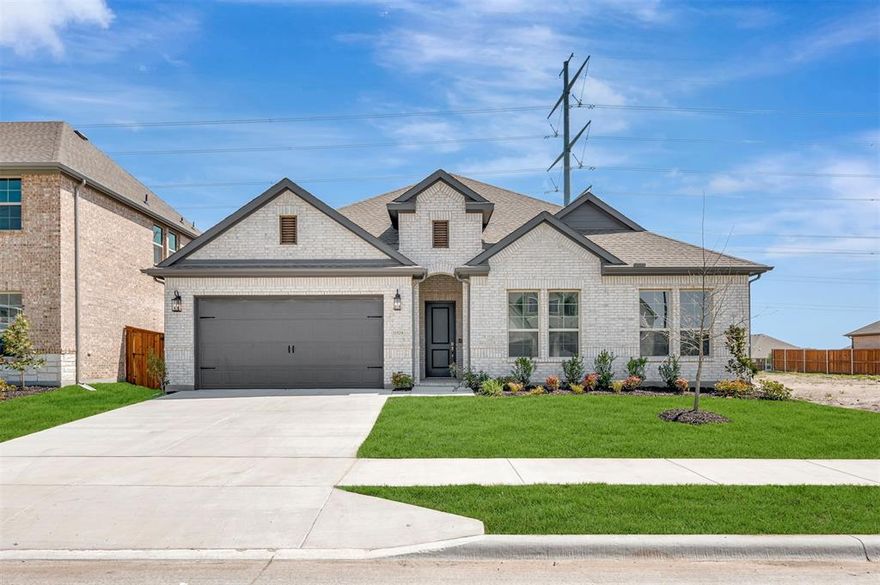 Located in Northwest ISD part of the master-planned Wellington community, the neighborhood offers amazing amenities including a resort-style pool, multi-use amenity center, playground, and walking trails. This convenient 1-story home provides comfortable living with 4 spacious bedrooms, 2.5 baths, 2,825 sq. ft. and a 3-car garage. Three secondary bedrooms surround an activity room that's bound to bring years of fun. The spacious kitchen with island overlooks a well-lit great room with a sliding glass door looking out to the covered patio and backyard. The elegant primary bedroom features a walk-in closet and private bath with dual sinks and linen closet.