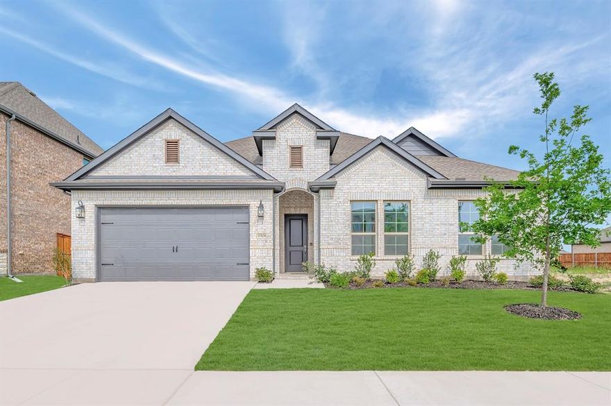 Located in Northwest ISD part of the master-planned Wellington community, the neighborhood offers amazing amenities including a resort-style pool, multi-use amenity center, playground, and walking trails. This convenient 1-story home provides comfortable living with 4 spacious bedrooms, 2.5 baths, 2,825 sq. ft. and a 3-car garage. Three secondary bedrooms surround an activity room that's bound to bring years of fun. The spacious kitchen with island overlooks a well-lit great room with a sliding glass door looking out to the covered patio and backyard. The elegant primary bedroom features a walk-in closet and private bath with dual sinks and linen closet.