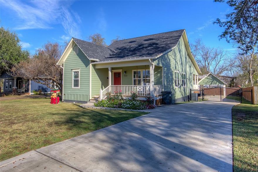 Make your appointment to see the Alora Dannon, a charming 2022 craftsman cottage near downtown Sulphur Springs, where character meets comfort!

Step into this beautifully designed 3-bedroom, 2-bath craftsman-style cottage where timeless charm meets modern convenience. Built in 2022, this thoughtfully crafted home features gorgeous wood floors throughout and an inviting open floor plan highlighted by wood beams and shiplap accents in the living area. A cozy gas log fireplace with an antique mantle creates the perfect focal point for gatherings.

The stunning kitchen offers butcher block countertops, a gas stove, dishwasher, disposal, microwave, and refrigerator—all centered around a spacious island ideal for meal prep and entertaining. Storage is abundant with both a large walk-in pantry and an additional smaller pantry.

Unique touches fill this home, including antique furniture pieces repurposed as vanities and linen storage, along with reclaimed wood siding featured behind both bathroom sinks—beautiful details that make this cottage truly one of a kind.

The primary suite is designed for convenience and luxury, offering a large custom walk-in closet and a laundry area discreetly located in the primary closet.

Outside, enjoy the ease of an electric security gate, one-car carport, and the peace of mind provided by a Ring security system. Relax on the covered front porch with a large porch swing, or unwind on the expansive covered back porch complete with TV, overlooking a large, fenced yard perfect for pets, gardening, or outdoor fun.

With its blend of craftsmanship, character, and modern amenities—and located just minutes from all the activities of downtown—this cottage is a rare find you won’t want to miss.