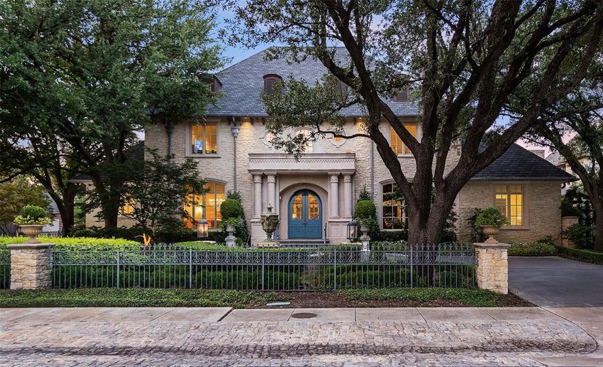 Elegance embraces you as you enter w-its architectural detail,unmatched custom finishes & herringbone wood floors.Wall of windows & fr. doors bring the beauty of landscaped bkyd&cvd patio.Kitchen is a chef’s dream w-top of line appliances,cntr isld,FP to gather &enjoy each other. Lg. Den allows you to watch a movie or the game w-friends or relax by the FP w-a good book or conversation. Primary suite w-sitting area features dual vanities,jetted tub, shower w-body sprays,dual toilets & 2 oversized WICs. Spacious guest suite w-ensuite bath down. Study w-cstm cabs & rich woods exude success. Up offers 2 lg bdrms w-ensuite baths & WIC, gamerm which could be converted to 2nd primary & media room w-wet bar.