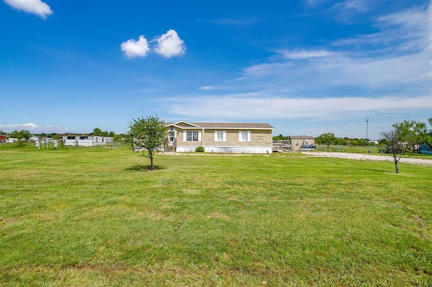 This home is eligible for USDA financing!! Price Improvement! Beautifully kept double wide mobile home on one acre in Godley ISD. Brand new community is being built nearby, so this is a great opportunity to buy in a growing area. Fourth bedroom was added recently. Detached shed has electricity and is ready for your imagination. Don't miss out!