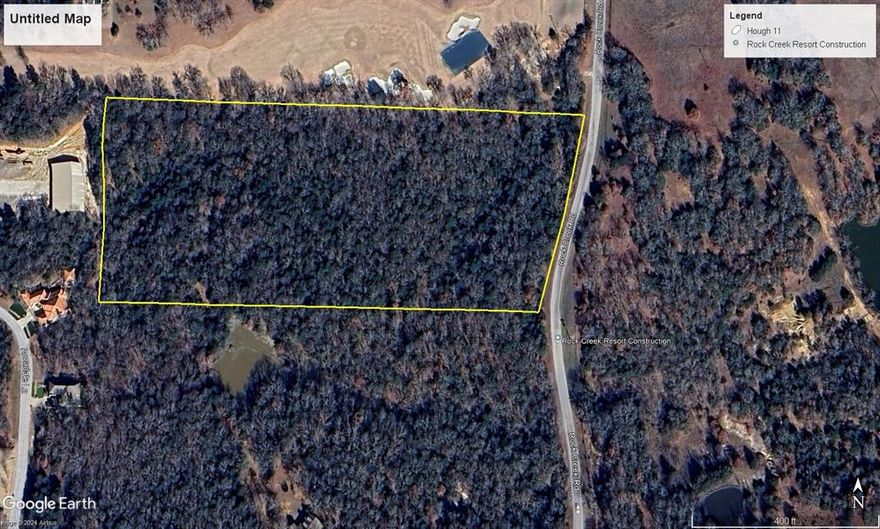 Unique opportunity for the developer, hunter, or individual homeowner.  11 acres of heavily wooded acreage located adjacent to the 11th hole of Rock Creek Resorts Jack Nickalus golf course.  Paved road frontage, a wet weather creek, and all the timber a landowner can want just minutes from Lake Texoma.   Wonderful building spots for multiple houses.  Co-op water is not on site and a road will need to be built to access the back of the property. Plenty of wildlife on this property as well: turkey, deer, coyote, fox and hogs. All the views and none of the HOA dues.