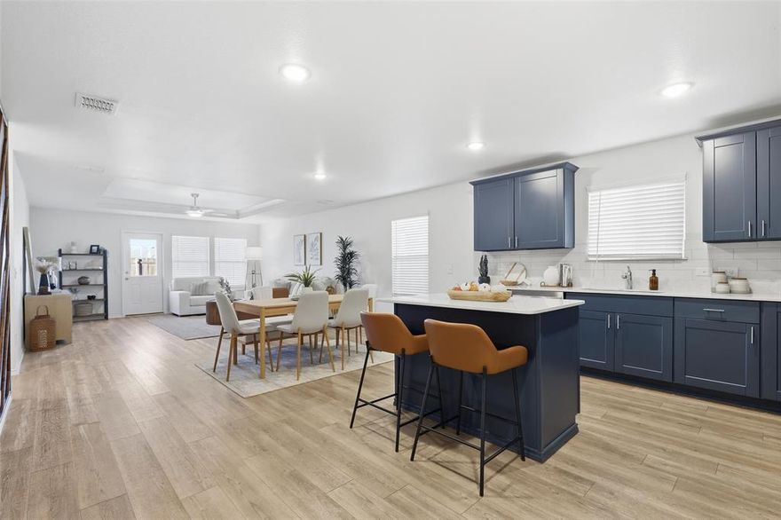 Step into this fully remodeled 4-bedroom 3-bathroom home where contemporary design meets every day convenience. Built in 2023 and thoughtfully upgraded for style and function, this home offers spacious living with sleek finishes, high ceilings and abundant natural light throughout. The open-concept layout flows effortlessly from the spacious kitchen into a generous living area perfect for entertaining or relaxing. The primary suite boasts an ensuite bathroom with walk-in shower, dual vanity, and large walk-in closet. Three additional bedrooms offer flexibility for guests, home office, or multigenerational living in the secondary primary bedroom. Minutes from the Chisholm trail tollway for easy access to shopping centers, a variety of restaurants and a quick commute into the city, you'll want to come take a look for yourself.