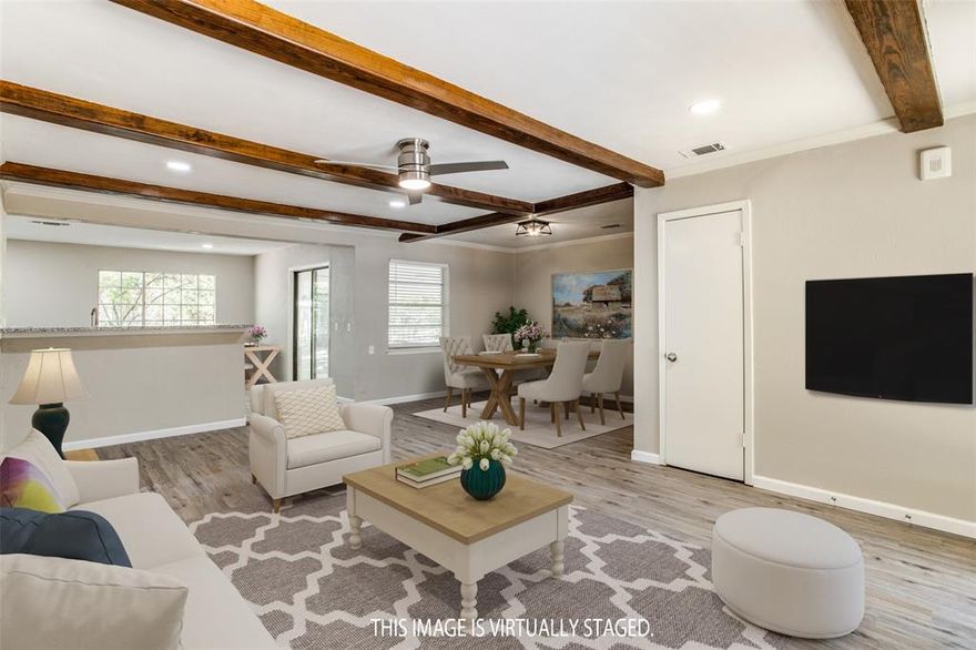 Welcome to a home that feels easy the moment you walk in. Thoughtfully updated and truly move-in ready, this charming 3 bedroom, 2 bath home in the Casa Linda neighborhood offers comfort, style, and exceptional value just about 35 minutes from Downtown Dallas. Step inside to light-filled living spaces enhanced by luxury vinyl plank flooring, updated light fixtures, and a warm, inviting layout designed for everyday living. The kitchen features granite countertops, newer appliances, and generous prep and storage space, making it both functional and welcoming. Major system updates including the AC and hot water heater provide peace of mind so you can simply move in and enjoy. The spacious primary bedroom offers comfort and flexibility, while two additional bedrooms provide room for guests, a home office, or hobbies. Every space has been well maintained and thoughtfully improved to create a home that feels fresh, clean, and ready for its next owner. Outside, the oversized nearly quarter acre lot is a rare find at this price point. Covered patios invite you to unwind with morning coffee or host relaxed gatherings with friends and family. With room to garden, play, or simply enjoy the open space, the backyard adds true lifestyle value to this home. Located in Ennis ISD with convenient access to local shopping, dining, and major commuting routes, this home is ideal for first-time buyers ready to step into ownership or downsizers seeking a manageable, updated home with outdoor space. Enjoy the charm of Ennis living while staying within an easy drive to Downtown Dallas. Clean, updated, and move-in ready with space inside and out, this is the kind of home buyers have been waiting for.