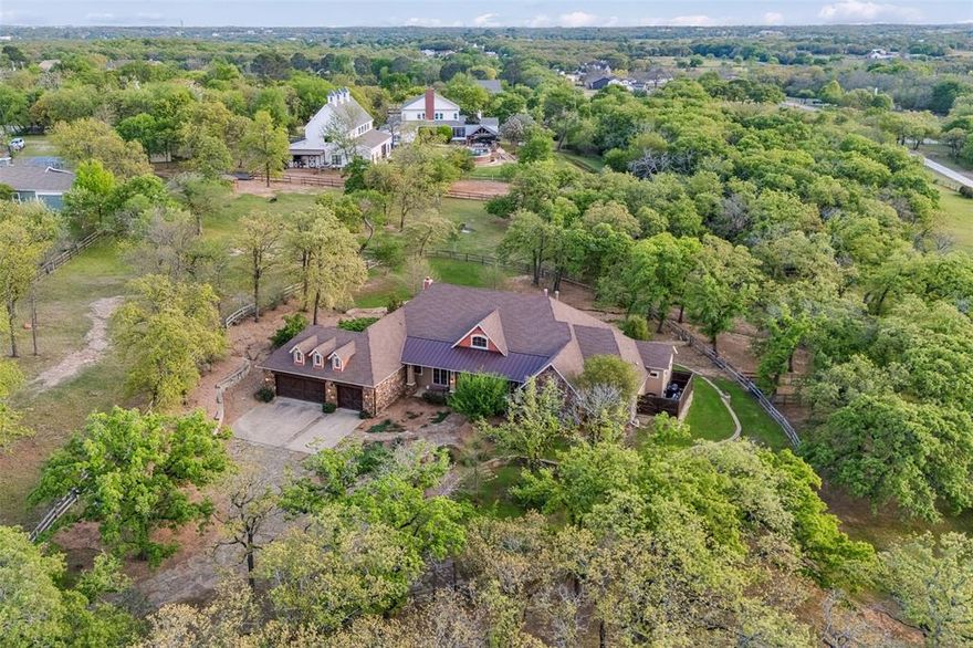 Builder’s personal home—custom crafted with exceptional intention, precision, and pride—set on 3.38 acres. This Luxurious, Gated and Private Estate was engineered for durability with a post-tension waffle slab, deep perimeter beams, reinforced piers, 6-inch exterior walls w-staggered framing and foam insulation for year-round efficiency. Timeless interiors feature hand-scraped Red Oak floors, Knotty Alder built-ins, and groin ceilings. Chef’s kitchen includes premium JennAir appliances, double ovens, gas rangetop, built-in refrigerator and microwave, and a custom walnut island. Functional layout offers 3 bedrooms, including 2 primary suites. Main suite overlooks the pool with fireplace, sitting area, spa-like bath, and boutique-style closet with marble floors and island. Secondary suite features vaulted ceilings with reclaimed barn beams and a spacious bath. Oversized baths, abundant storage, new carpet, and updated HVAC enhance this meticulously maintained home. Resort-style pool and spa with fountain, chiller, and heater. Property spans two parcels currently with AG exemption. Climate-controlled barn with half bath and guest quarters above. Enjoy peaceful country living with space for animals and a private retreat setting.