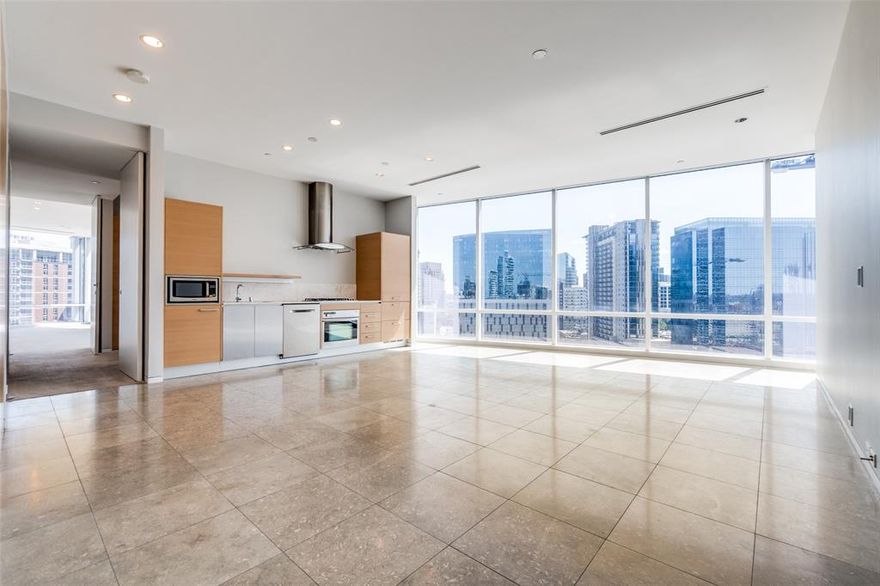 W North Tower condo end unit oversized one bedroom on the 18th floor. The only floor plan of its kind in the building.This corner unit has views towards downtown, AAC and western views. Features include limestone floors in living, SubZero, ample custom closet space, large primary, soaking tub and separate shower. Floor to ceiling windows with window treatments. W Dallas Residences offers the finest hotel amenities such as W’s signature Whatever Whenever® services, valet parking, Away® Spa, 247 FIT gym, zero-edge infinity pool, resident lounge, and exclusive privileges at W Hotels world-wide. Residences are located in the heart of Victory Park steps from American Airlines Center, House of Blues, plus all the vibrant nightlife that this neighborhood has to offer. Easy walkability to the Katy Trail, downtown and Uptown area. Comes with two assigned parking spaces in garage #68 and #70 located in the P1 garage.