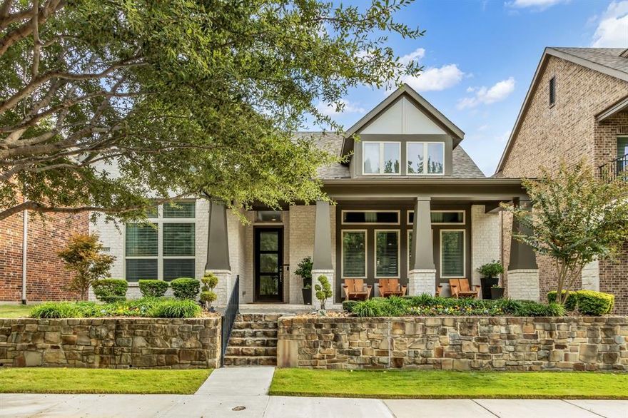 Spectacular style, beautifully designed and loaded with custom features! This bright and open Ashton Woods plan brings a unique blend of luxury living, efficiency, vibrant location, and peaceful greenspace views.  A sleek and modern kitchen features quartz countertops, large center island, 5 burner gas cooktop, stainless appliances, walk-in pantry and under cabinet lighting. The spacious living room includes soaring ceilings, rich hardwood floors, gas fireplace, and large windows that fill the space with natural light.

A private owner's suite offers a spa-like bathroom with freestanding tub, dual vanities, frameless glass shower and generous walk-in closet. The opposite side of the home includes two additional bedrooms, separated by a full bath with updated finishes and plenty of storage. Other interior upgrades include custom fireplace surround, solid core interior doors, remote controlled blinds, custom full-length drapes and more! Washer, dryer and refrigerator included!

Located in the walkable, resort style community of The Trails at Craig Ranch, you'll enjoy direct access to stunning parks, paved trails, PGA Championship golf and dinner club, upscale fitness complex, local shops and a great selection of dining options. Easy access to top rated Frisco ISD schools, sporting venues, freeways and business centers.

Step outside to enjoy multiple outdoor entertaining spaces, including a covered patio and inviting front porch with scenic views of Dr. Kenneth Cooper Park and trails. Whether hosting gatherings, enjoying quiet mornings, or taking advantage of the many recreation options, you’ll love the vibrant area, luxury amenities and low maintenance lifestyle of Craig Ranch, McKinney!