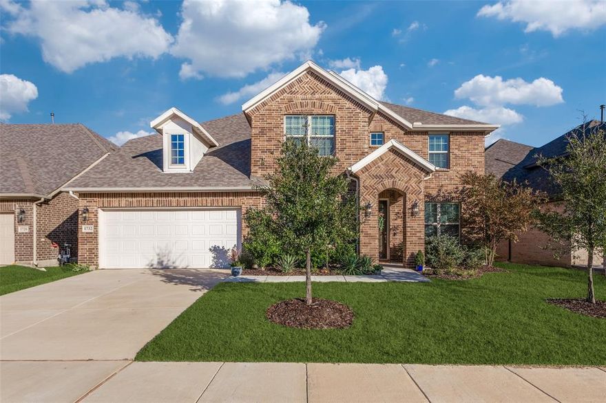 Welcome to this stunning, newly built and barely lived-in Move-In Ready home perfectly situated in the heart of Celina, offering unbeatable access to the Dallas North Tollway and the Outer Loop, making every commute effortless. From the moment you step inside, you’ll feel the exceptional space, thoughtful design, and luxury touches that define this remarkable property. Downstairs features two full bedrooms, each with its own en-suite bathroom, plus a convenient powder bath for guests. The elegant office, formal dining room, and breakfast nook provide flexible spaces for work, entertaining, and everyday living. The gourmet kitchen is a true showstopper, showcasing stainless steel appliances, gorgeous countertops, bright white cabinetry with hardware pulls, and under-cabinet lighting that adds a warm, upscale glow. A walk-in pantry offers abundant storage, while the butler’s pantry, complete with a built-in wine fridge and coffee bar brings luxury and functionality together.  Upstairs, you’ll find three additional bedrooms, 2.5 baths, a spacious media room with built in speakers, an impressive game room, and an extra flex space, giving everyone room to live, relax, and unwind. Step outside to a beautiful, lush backyard featuring an extended covered patio perfect for outdoor dining or relaxing. The expansive green lawn offers plenty of room for play spaces, pets, gardening, or even the future pool of your dreams, making it the ideal extension of this exceptional home. If the home itself doesn’t already offer everything on your wish list, the community certainly will. Enjoy lush green spaces, a refreshing pool, neighborhood park, scenic walking trails, and more;  all designed to enhance everyday living. With exceptional space, smart design, and a location that simply cannot be beat, this home truly has it all. Don’t walk...run...and make this dream home yours today. Conveniently located near the Celina CC campus as well as the UNT Frisco and PGA in Frisco.