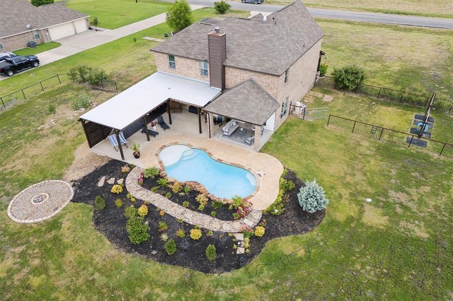 Discover your own private slice of Texas! Set on 1.3 acres, this spacious 3,000+ sq ft home has been thoughtfully refreshed, featuring new flooring, interior lighting and fresh interior paint throughout, creating a bright, move-in-ready space. The home’s layout balances open living and cozy corners, perfect for hosting family and friends or enjoying quiet moments. Step outside to your fully fenced yard, newly landscaped, and a sparkling pool with a fountain—an ideal setting for entertaining or relaxing under the Texas sky. Every detail is designed for comfort and style. Bring your vision and your lifestyle—this property isn’t just a home; it’s a place to make lasting memories.