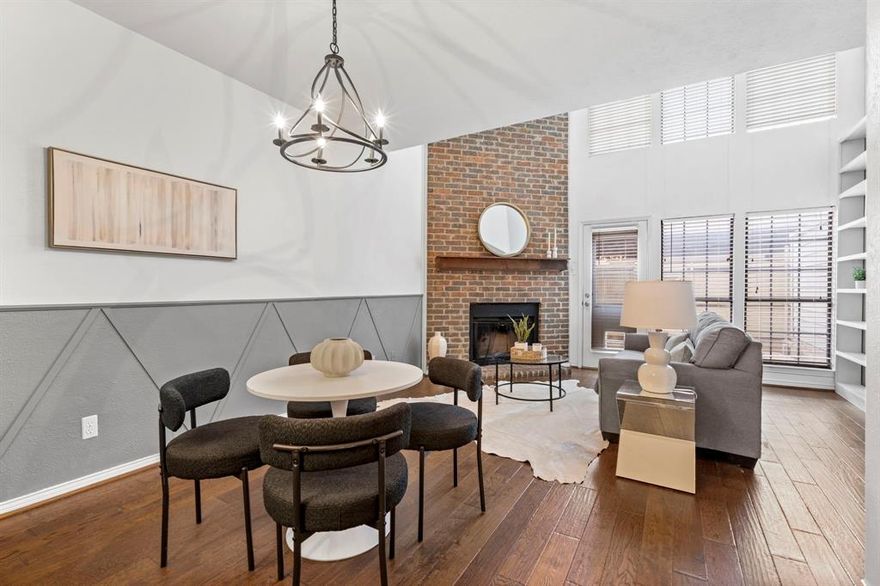 Tucked away in one of the community’s most desirable locations, this beautifully updated condo sits in the heart of Lake Highlands and is zoned to highly rated Richardson ISD. Soaring ceilings and abundant natural light brighten the open living area, creating an airy, welcoming space that instantly feels like home. Major upgrades include a new HVAC, water heater, electrical panel, modern lighting, faucets, and more - bringing style and peace of mind. Upstairs, the loft-style primary suite overlooks the living room and features a spacious walk-in closet and an en-suite bath with dual vanities. Outside, enjoy a generous private patio with extra storage plus the rare perk of two covered parking spaces. The HOA covers water, sewer, trash, exterior maintenance, landscaping, pool access, and secured entry, giving you a true low-maintenance lifestyle. Refrigerator, washer, and dryer all convey, making this an easy, move-in-ready opportunity in one of Dallas’ most loved neighborhoods.