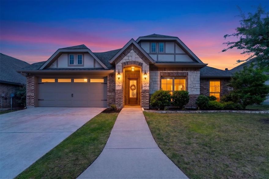 Experience the perfect blend of comfort, style, and thoughtful upgrades at 342 Wolf Creek in North Grove. This 4 bedroom, 2 and a half bath home offers 2,444 square feet of well-designed living space with standout features that make everyday life easier and entertaining more enjoyable. Out back, the low-maintenance turf yard creates a clean, green space year-round and includes a built-in putting green for relaxing, practicing, or hosting friends and family. Designed with both convenience and versatility in mind, the backyard turf is pet-friendly, and the irrigation system remains in place to help keep it clean and cool during the summer months when needed. The extended covered patio adds even more usable outdoor living space and includes an additional electrical outlet, making it ideal for outdoor cooking, lighting, TV setup, or game day gatherings. A storage shed provides practical extra space for tools, equipment, and seasonal items without sacrificing the beauty of the yard. Inside, this home continues to impress with custom upgrades and a polished finish throughout. The extra wide entry creates an inviting first impression, while wood floors throughout the common areas add warmth and durability. Custom window casing, roller shades, and custom wall paneling give the home character and a more refined feel beyond standard builder finishes. The widened fireplace tile creates a strong focal point in the living area, and updated light fixtures add a fresh, modern touch throughout the home. Function meets flexibility in the oversized laundry room, which features custom cabinetry, space for an additional refrigerator or freezer, and an impressive custom 10 foot storage closet that helps keep the home organized and efficient. Every room also includes dedicated Cat 5 wiring, offering a valuable upgrade for work, streaming, gaming, and connected living. This is a home that pairs smart improvements with everyday comfort in Waxahachie's first Master Planned Community!
