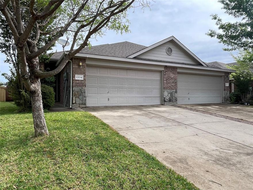 Don’t miss this incredible investment opportunity in the desirable Woodland Estates subdivision! This well-maintained duplex is being offered with the option to purchase one or both units. Both sides are currently tenant-occupied, providing immediate rental income.
- Unit 1332 leased through 08-31-2026
- Unit 1334 leased through 09-30-2026
Current rent: $1,850 per month per unit (with potential upside-market rents estimated at $100+ higher)
Each unit features 3 bedrooms, 2 bathrooms, a 2-car garage, and a large private backyard. The open-concept layout offers a spacious living and dining area, perfect for comfortable living and entertaining. The kitchen includes ample storage, ceramic tile flooring, a breakfast bar, and comes equipped with an electric range, built-in microwave, and dishwasher. The primary suite features a walk-in closet and private en-suite bathroom, while the secondary bedrooms are generously sized with large closets. Step outside to enjoy a peaceful backyard with no direct rear neighbors- ideal for relaxing, gardening, or outdoor dining. The property is just a few doors down from a scenic fishing pond with a fountain and a nearby children’s playground. As an added benefit, the HOA provides extensive exterior coverage, including the roof, brick, and siding - helping keep homeowner insurance costs significantly lower. This is a rare opportunity to own a cash-flowing property in a prime Mansfield location! Photos are of the neighboring unit with an identical floor plan and similar finishes.