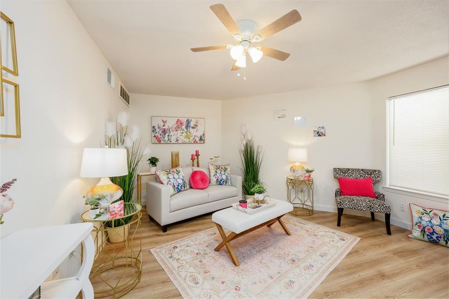 BUYER GOT COLD FEET! LOCATION, LOCATION, LOCATION!! This Absolutely Charming Condo is Located Only Minutes From the Texas Rangers Ballpark, Dallas Cowboys Stadium and Arlington's Texas Live Entertainment District! Beautifully Renovated with New Luxury Plank Flooring, Paint, Blinds, Designer Faucets, Quartz Countertops and Stainless Steel Appliances! Tons of Windows Flood the Unit with Glorious Natural Light Making it Feel VERY Open, Spacious and Much Larger than the Square Footage is. Private Outdoor Patio Located Off Master Bedroom Provides a Fabulous Outdoor Retreat. Enjoy the High Life with a Huge Outdoor Swimming Pool, Tennis Courts, Workout Facility and Sauna! It's a Commuter's Dream to Dallas and Fort Worth with Both Highway 360 and Interstate 30 only Minutes Away. So Perfect For Investors as well as First Time Home Buyers or Retirees! Run Don't Walk, It Won't Last Long!