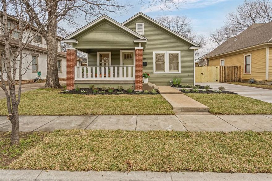 Timeless charm and thoughtful updates come together in this beautiful, fully restored 1927 Fairmount bungalow. Nestled in one of Fort Worth’s most beloved historic neighborhoods, and having undergone a complete to-the-studs restoration, this home invites you in with fresh landscaping, a welcoming covered porch, and the storied warmth and character that define Fairmount living. Inside, the ceilings have been vaulted to create an open, airy feel, allowing natural light to showcase the home’s impeccable craftsmanship. The heart of the home is the designer kitchen, where a stunning sage green island offers both a chic focal point and ample seating for gathering. A gas range, custom cabinetry, and smart layout make this space as functional as it is beautiful. The newly added primary suite with soaring ceilings is a private escape, featuring a spa-inspired en suite bath, an oversized shower, and an impressive walk-in closet. Two additional bedrooms offer flexibility for guests, a home office, or creative space, while a dedicated laundry room and separate mudroom bring modern ease to this historic treasure. With a private backyard and unbeatable proximity to Magnolia Avenue, Fairmount Park, South Main, and downtown Fort Worth, this home is a rare blend of past and present. More than a house, it’s a piece of Fort Worth’s story, ready for its next chapter. Don’t miss your chance to make it yours.
