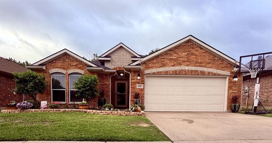 Step into this charming home in the sought-after Ranch at Eagle Mountain community, where comfort and style come together from the moment you arrive. A warm, inviting atmosphere greets you inside, leading to a spacious family room that seamlessly connects to the kitchen—perfect for gathering with friends or enjoying quiet evenings at home. The bright, open living space features beautiful engineered wood flooring and ceramic tile, complemented by a cozy gas log fireplace that makes entertaining or relaxing effortless. Thoughtful design and an easy, natural flow create a home that truly feels welcoming. The private primary suite offers a generous walk-in closet, along with an en-suite bath featuring a double vanity and walk-in shower. Two additional split bedrooms and a full bath provide flexibility for family, guests, or a home office. Step outside to your backyard retreat, where a covered patio with pergola sets the scene for morning coffee or evening unwinding. Enjoy the nearby park, lake and community amenities ideal for your enjoyment, picnics and outdoor fun. Conveniently located near schools, shopping, dining, and major travel routes, this home blends comfort, convenience, and lifestyle in one inviting package.
Buyer & Buyers Agent must verify all information for accuracy.