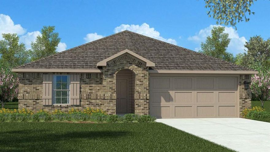 Brand-new D.R. Horton home in the Bella Vista community located in Granbury and Granbury ISD! The single-story Justin Floorplan Elevation A, with an estimated Summer completion, offers 4 bedrooms, 2 bathrooms, and a 2-car garage with a spacious open-concept layout designed for modern living. The family room, dining area, and contemporary kitchen flow together seamlessly, creating a welcoming central gathering space perfect for everyday life and entertaining. The chef-inspired kitchen features quartz countertops, 36” upper cabinets with hardware, stainless steel appliances, an electric range, stainless steel sink, center island, and a walk-in pantry for convenient storage. The private primary suite includes an en-suite bath with dual quartz vanities, a 5-foot oversized shower, and a walk-in closet located directly off the bathroom. Three secondary bedrooms and a full bathroom with a quartz vanity top provide flexible space for family, guests, or a home office. Luxury vinyl plank flooring is installed throughout all main living areas and wet zones for enhanced durability and easy maintenance. Built with energy-efficient construction and equipped with America’s Smart Home Technology, this home also includes a tank water heater for added convenience. Exterior features include a landscape package, full sprinkler system with rain sensor, and privacy fencing. Bella Vista in Granbury is more than a place to live it’s a place to call home.