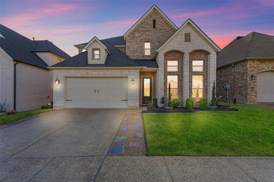 Rare opportunity to own the builder’s own personal custom home! Built with exceptional craftsmanship and attention to detail, this home showcases carefully selected finishes and a highly functional layout designed for both comfort and style. The interior features clean modern touches, quality materials, and a warm, sophisticated floor plan that immediately feels like home. The private primary suite is located on the main floor and features a spacious walk-in closet with direct access to the laundry room — a smart and convenient design element. Upstairs, the additional bedrooms are arranged in a split layout, offering both privacy and flexibility, making it ideal for a growing family or hosting guests. Located inside a private gated community, this stunning residence blends timeless traditional architecture with a beautifully modern interior, creating a home that feels both elegant and inviting. Homes of this caliber in a gated community just 30 minutes to Dallas rarely come available! This one is a showstopper!