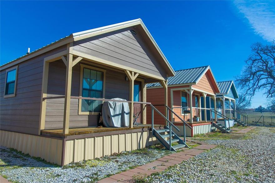 Eagles Nest Tiny Homes. 2820 Highway 380, Decatur, TX 76234. List Price: $1,950,000  Cap Rate: 8.61% Net Operating Income NOI $167,965
Turnkey tiny home rental community in the Decatur ETJ with strong occupancy and stable cash flow. The property includes 16 custom-built tiny homes approx. 392 sq. ft. each, all currently leased. Each home features a full kitchen with refrigerator, cooktop, oven, and microwave; homes are delivered unfurnished, providing flexibility for long-term or short-term rentals. Tenants enjoy included water, electric, and trash service. Additional amenities include an on-site coin laundry with Speed Queen equipment. The property is supplied by city water with a septic system, allowing future expansion without city zoning or approvals. Financially simple and low-maintenance, the community produces an 8.61% cap rate on $167,965 NOI with clear long-term demand in the fast-growing Decatur DFW corridor. Disclaimer: Aerial imagery is for illustration purposes only. Property boundaries and acreage approx. 1.86 acres are subject to survey; sales price is not contingent on exact land size. Property to be conveyed by metes and bounds description. Also available as a single turnkey investment: the 380 Eagle’s Nest Tiny Home & Storage Facility as a combined portfolio. Includes 16 fully leased custom tiny homes with full kitchens and utilities included, an on-site coin laundry, and this 50-unit storage facility with 5 parking spaces. Combined operations generate $276,219 NOI on $361,620 gross income, delivering a 10.26% cap rate at $2,650,000 with upside as storage lease-up continues.