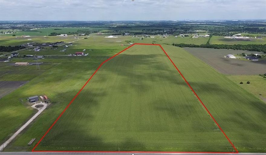 Approximately 40 Acres with I-45 access and visibility just 25 miles from downtown Dallas with a quick drive south to Waxahachie, Ennis, Corsicana, & Houston if desired. This property is currently unzoned, offering flexibility for various development projects from residential, commercial, industrial, or continue having crop farmland and use of Ag exemption for lower property taxes. Whether you're expanding operations or investing in future growth, this property offers extraordinary potential. Rockett SUD water line and Oncor power at road to bring your vision into reality. Pending Residential Plat Approved with 28 lots for future Residential Development if desired.