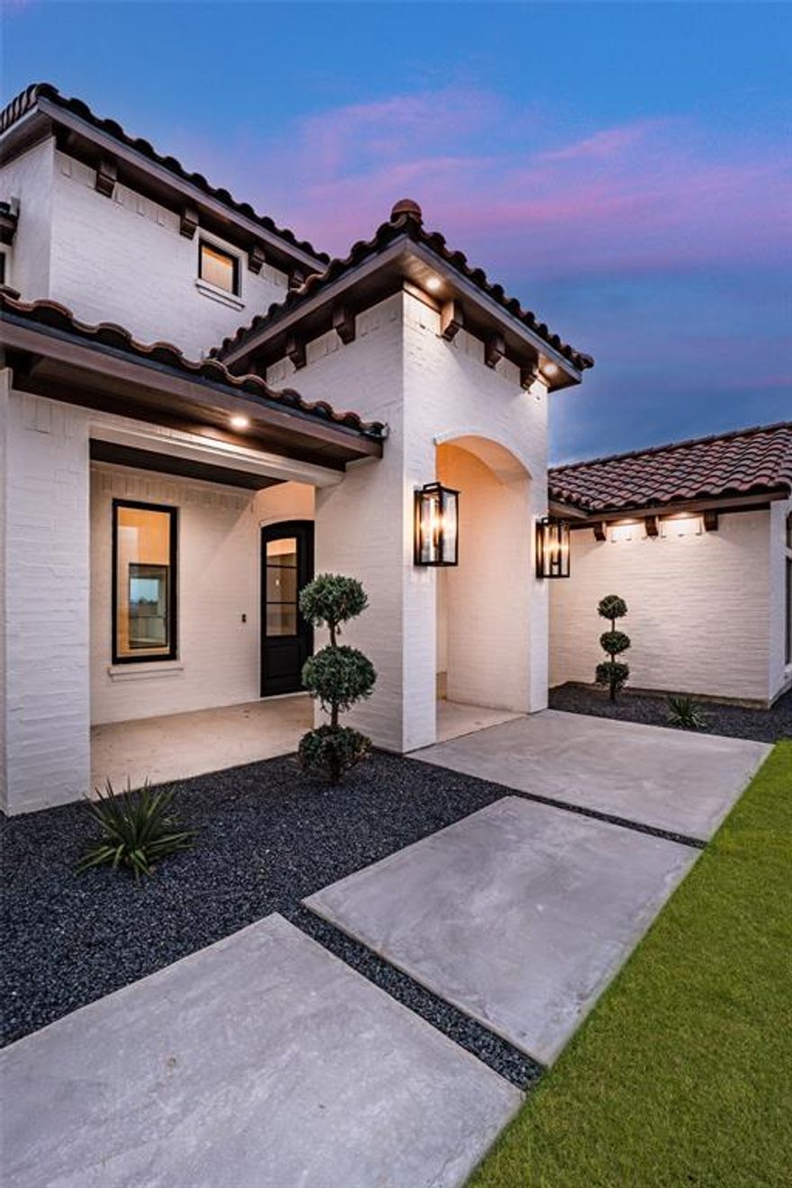 CUSTOM MEDITERRANEAN MASTERPIECE. This new uniquely designed custom home is built to suit the most scrupulous home owner. The house is situated in the popular gated community of La Madera in Aledo, TX. It features an open concept, oversized living space with sliding glass panel doors to the backyard area, high ceilings, level 1 quartz throughout, French oak wood floors, Anderson windows, gas fire places, oversized gas range, zoned smart thermostats, steel paneled glass garage doors, attached guest quarters, elevated views and much more. This property is truly a must see to appreciate and located just mins from Fort Worth.