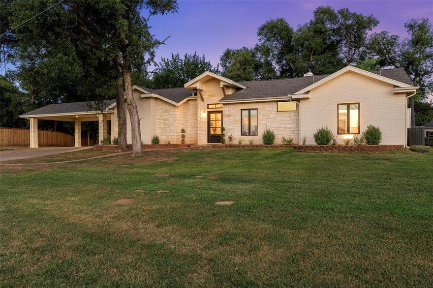 Rare opportunity to acquire two fully renovated homes nestled along the serene banks of the Brazos River. This 7.233-acre riverfront estate offers the perfect combination of luxury living and natural beauty. This property is ideal for those seeking both relaxation and recreation in a first-class space. A total of 3800+ square feet of luxury living including 4 bedrooms, and 4 baths, two kitchens, picturesque living areas, and Brazos riverfront. The main residence is a stunning 2,284 sq. ft. two-bedroom, two-bath home, meticulously restored in 2023. Inside, you’ll find a chef’s kitchen equipped with GE Monogram and Café appliances, a 150-bottle Avallon wine chiller, leathered countertops, and custom cabinetry with soft-close features. A vaulted, hand-stained cedar ceiling and custom antler chandelier crown the spacious living room, which also features a gas log fireplace for cozy evenings. Luxurious details abound, including Duchateau engineered white oak flooring, level 7 smooth wall finishes, and a custom wrought iron over-sized front door. Modern comforts include dual-pane windows, foam insulation throughout, a Rinnai tankless water heater, a Moen bidet toilet in the master bath, and pre-wiring for an external generator.
The guest house, beautifully renovated in 2022, offers 1,200 sq. ft. of living space with two bedrooms and two bathrooms. Perfect for visitors or multi-generational living, it features gorgeous views of the Brazos River, just like the main home. A concrete boat ramp and composite deck make life on the river seamless.
Whether boating, fishing, sail-gating to McLane Stadium for Baylor football, or simply enjoying the peaceful riverfront sunsets from your deck, this property delivers a rare opportunity to own a turnkey riverfront estate with unmatched privacy, luxury, and functionality.