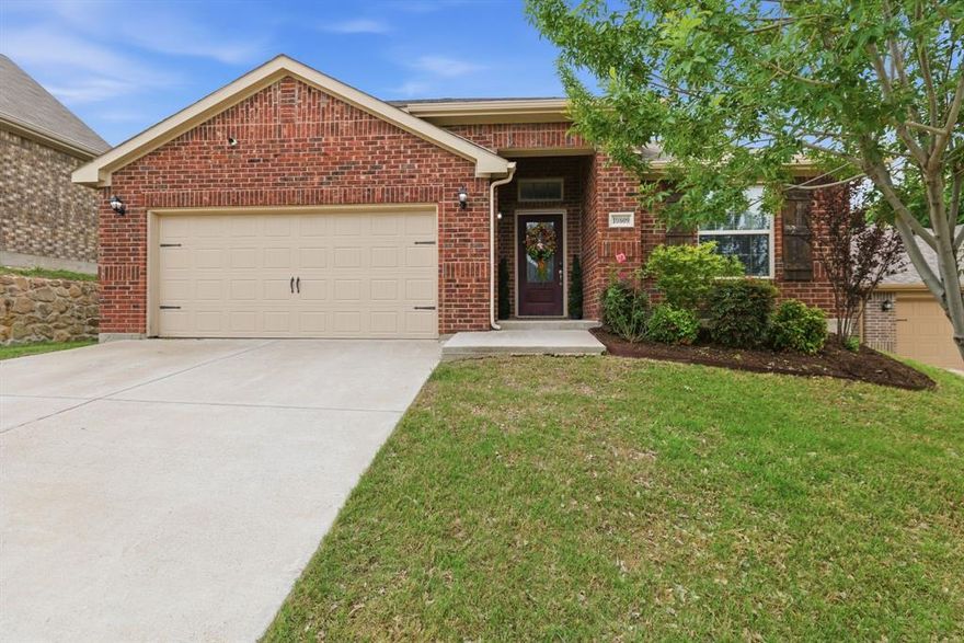 Welcome to this beautifully maintained 4-bedroom, 2-bath home, ideally nestled on a quiet cul-de-sac in the Silver Ridge neighborhood on the west side of Fort Worth Texas.  This charming brick residence offers the perfect blend of comfort, style, and convenience, making it an excellent choice for first-time home buyers or those looking for more room, additional amenities or a location upgrade. Step inside this one-story open-concept layout that is designed for modern living. The living room features a cozy fireplace and views onto the backyard, creating an inviting space for gatherings and relaxing evenings. The study with French doors offers a versatile space, great for a home office, extra space for busy kids, or quiet retreat. The well-appointed kitchen is complete with granite, stainless steel appliances, an electric range, a walk-in pantry, and a breakfast bar that overlooks the dining area and into the living room—perfect for casual meals and entertaining. Luxury vinyl wood plank flooring can be found throughout the common areas and three of the bedrooms. The primary suite offers views to the backyard, a sizeable walk-in closet and an ensuite bath with marble style floors, garden tub, and a separate walk-in shower. Step outside, enjoy the landscaped backyard with container gardens, and spacious deck with pergola, ideal for outdoor activities, kids, pets or simply unwinding.  Meticulously cared for and truly move-in ready, this home reflects pride of ownership at every turn. From its peaceful location to its comfortable interior and outdoor space, this property offers the perfect balance of charm, practicality, and affordability.  Located close to Lake Worth, this home provides excellent access to Lockheed Martin, Tarrant County NW Campus, Loop 820, and all the excitement that Downtown Fort Worth has to offer. If you’ve been searching for a home on the West side of the Metroplex that is still close to everything that Fort Worth has to offer, welcome home!