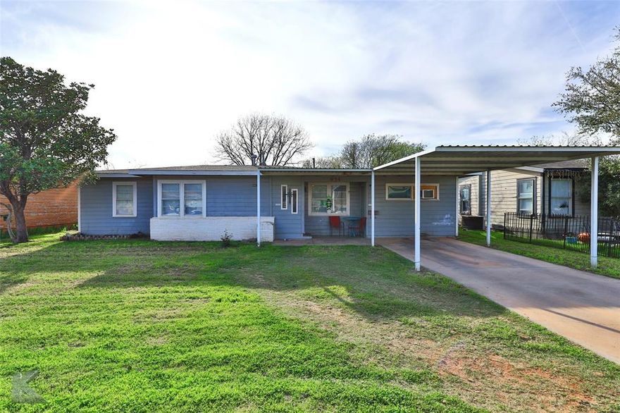 Close to Abilene High School, this four bedroom, one and half bath home is ready for your personal touch.  This one-story home is in a quiet neighborhood and offers convenience and comfort. Two carport spaces provide cover for your vehicles with and offers space for every member of your household. Seize the opportunity to renovate this home and make it your own.