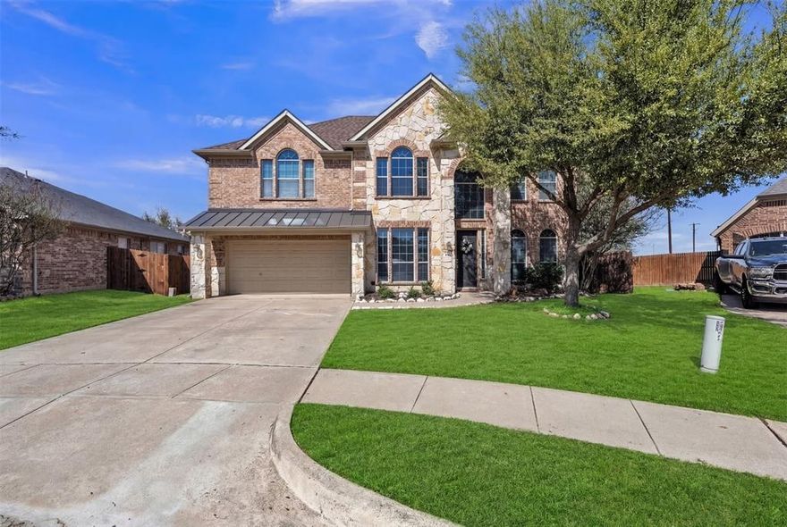 Welcome home to this beautifully designed 4 bedroom, 2.5 bath residence tucked into away in the sought-after Mistletoe Hill neighborhood in Burleson! From the moment you walk through the door, soaring ceilings, natural light, and elegant architectural touches create a warm, welcoming space that instantly feels like home. The thoughtful floorplan offers the perfect balance of everyday comfort and effortless entertaining. A formal dining room and private office provide flexible spaces for hosting guests or working from home. The heart of the home is the spacious living room with a cozy fireplace, flowing seamlessly into the breakfast area and beautifully appointed kitchen featuring granite countertops and stainless steel appliances—ideal for gathering with friends and family. The primary bedroom suite on the main floor offers a peaceful retreat, complete with a spa-like ensuite bath featuring a garden tub, separate vanities, and a generous walk-in closet. The first floor also has a laundry room and half bath. Upstairs, a versatile game room and media room create the perfect setting for movie nights, game days, or a playroom, conveniently located near the secondary bedrooms and a full bath. Step outside to the covered patio and expansive fenced backyard—perfect for relaxing evenings, weekend barbecues, or simply enjoying the outdoors. Residents also enjoy access to a neighborhood pool, park and walking trails adding even more opportunities for recreation and connection. Located just minutes from shopping, dining, and everyday conveniences with easy access to Interstate 35W, this home offers the lifestyle buyers are searching for. Comfort, space, and location come together beautifully in this exceptional home. Come experience it for yourself!