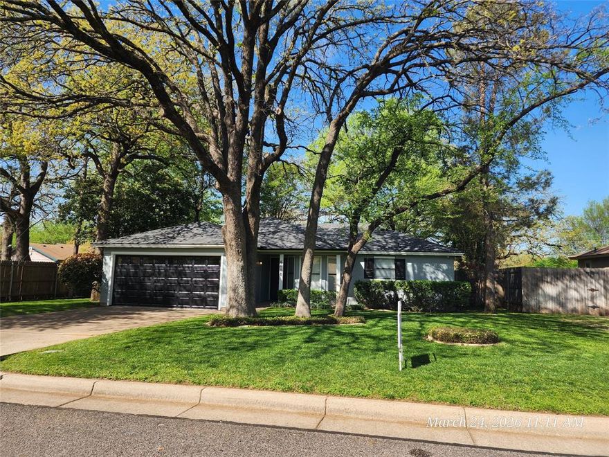 Such a nice home with many updates, so buy-close-move in! Recent updates include an upgraded water heater up to code, freshly painted on the outside, and recent garage door, roof just done in March 2026, & recent outdoor carpet on the back patio. Another plus is the fridge, washer & dryer stay with the home. Full sprinkler system and just replaced fencing along the back. Interior updates in the last 3-5 years: Carpet, Paint, Countertops, Bathrooms, Fixtures & even light switches. Can consider two primary bedrooms, one bath inside the room, and the other just outside the 2nd bedroom. Tucked away on a quiet, low-traffic street and only a half mi to Stovall Park, approx. 1.5 mi to HWY 287, approx. 2 mi to I20.