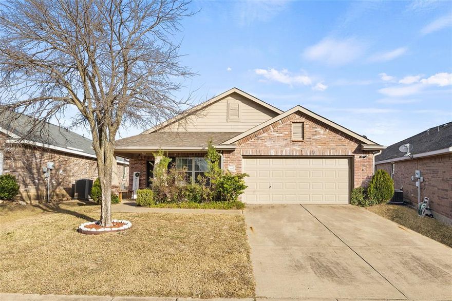 Welcome to this beautifully updated 3-bedroom plus office home in the sought-after Oak Hollow Estates in Anna, TX. Step inside to the open concept floor plan, creating a bright, inviting space including recently updated luxury vinyl plank flooring, upgraded baseboards, wood burning fireplace, granite counter tops, updated cabinetry, butcher block topped island, and new dishwasher. A dedicated home office offers flexibility for remote work, study, or a creative space. The thoughtful layout includes a jack and jill bathroom for the secondary bedrooms, while the spacious primary suite serves as a serene escape with a stand-up shower, soaking tub, double vanities, and a large walk-in closet. Outside, relax on the covered patio, ideal for morning coffee or evening entertaining. With its extensive updates, smart layout, and prime location, this move-in-ready home offers exceptional value and comfort.