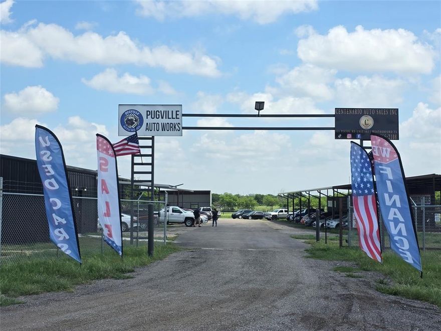 Lot A-Located at 121 Pistol Rd in Weatherford, this 9.95 acre commercial development is offered as six individual lots ranging from ±2.25 to ±3.37 acres. Positioned in unincorporated Parker County just off Veal Station Rd, the property benefits from no zoning, no city entitlements, and minimal development restrictions, making it ideal for industrial outdoor storage, contractor yards, flex industrial, automotive, and service-based users.
The area is experiencing rapid growth driven by residential expansion and increasing demand for small-bay industrial, yard space, and contractor-oriented uses. This offering is well-suited for both owner-users seeking operational flexibility and investors targeting high-demand, low-supply IOS and light industrial assets.

Ownership offers build-to-suit capabilities, allowing customization for office, warehouse, service, or hybrid applications. Rare opportunity to secure flexible-use land in a high-growth corridor with strong long-term upside.

LOT A – AUTO DEALER - IOS - FLEX INDUSTRIAL
Size: ±2.33 Acres
Investment or Owner-User Opportunity- Automotive - IOS - Flex Industrial
Fully improved industrial outdoor storage site with over 17,000 SF of improvements, ideal for automotive, contractor, or hybrid industrial use.
±5,425 SF climate-controlled showroom-office-restrooms
±9,600 SF + ±2,100 SF covered outdoor storage-display structures 
Overhead doors, spray foam insulation, concrete slabs 
Fenced and gated yard 

Strong fit for auto dealership, equipment sales, fleet storage, contractor yard, or service operations.

Investor upside: Stabilized income potential in a high-demand IOS sector with limited supply.
Owner-user advantage: Immediate functionality with scalable covered storage and office.