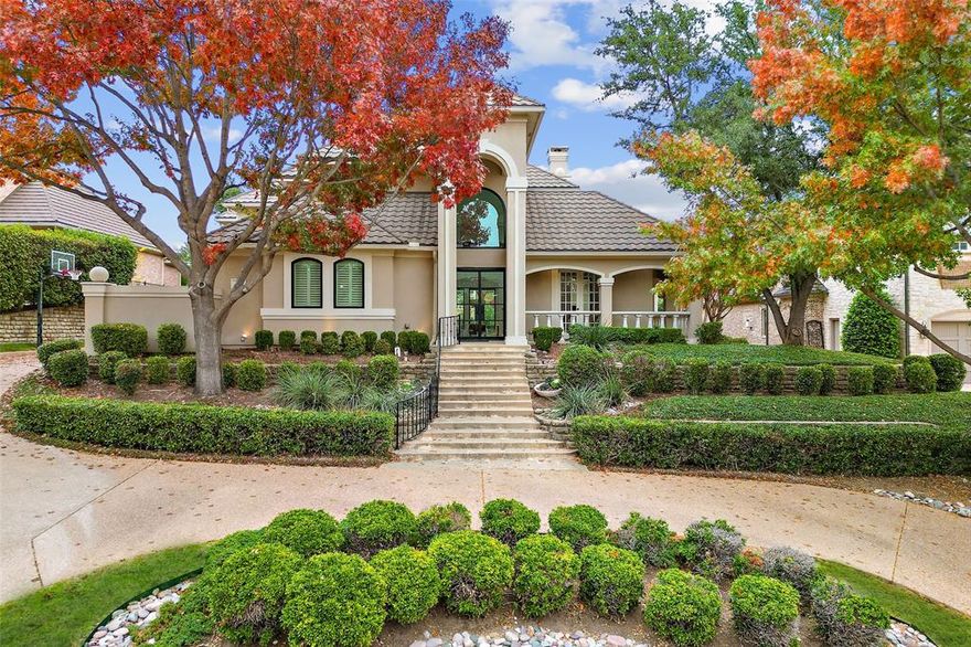 No need to remodel, the owners have done that for you! This home will entice your senses with its serene and peaceful setting on a magnificent golf course lot in the Stonebriar enclave. Boasting a transitional design with elegant interior design and exquisite architectural detailing with a blend of fine living. 4,791 sqft of superior living space and an exquisite curb appeal with a stucco façade and lush landscaping. Eye-catching white oak hardwood floors, newly finished marble fireplaces, wrought iron staircase, Restoration Hardware lighting fixtures and Black frame Anderson windows. Gourmet Island kitchen featuring quartzite counters, Miele dishwasher, six-burner cooktop, Miele fridge, freezer, and imported custom kitchen cabinetry, Porcelanosa, and Blanco fixtures. Imported bathroom tiles, toto commodes and a striking Porcelanosa bath tub. You will also find a robust study with built-ins, and a game room or optional bedroom. Upscale community offers a 24-hour guarded-gated access.