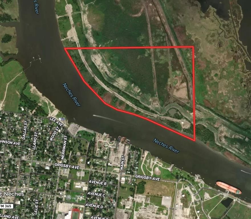 216 acres of undeveloped land on the Port Neches River, a deep river ship channel, and is located across from the Port Neches Riverfront Park. The property is unrestricted, carries an ag exemption, and presents opportunities for industrial, commercial, or recreational investment. Specifically, it is located on the Orange County side of the river.  NOTE:  The property is not accessible by vehicle...only by boat or barge.