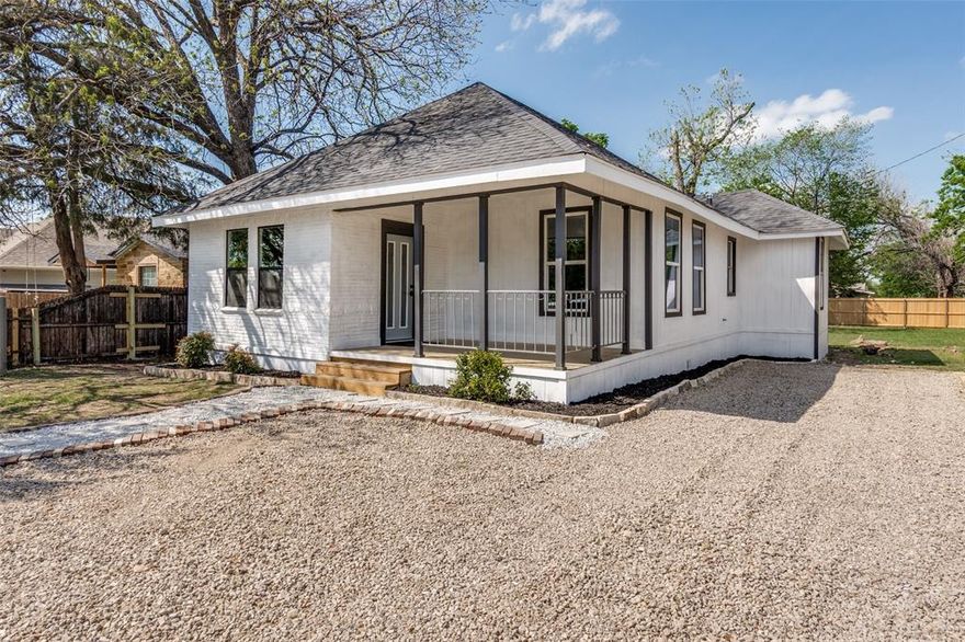 Character meets intention in this fully renovated 3-bedroom, 2-bathroom home for sale in the Cedar Crest area of north Oak Cliff. This 1,442 sq ft corner-lot bungalow flows effortlessly from a chef's kitchen — quartzite island, refined cabinetry — into sun-filled living spaces designed for how you actually live. A new primary suite with en-suite bath, LVP flooring throughout, 5-ton HVAC, and tankless water heater deliver move-in-ready comfort. Newer energy efficient windows throughout the entire home to help cut down on energy costs. Outside, fresh siding, a landscaped stone walkway, and private gravel drive set the tone. A huge over-sized lot makes parking recreational vehicles a breeze. Minutes from the Cedar Crest Golf Course, Dallas Zoo, Trinity Forest Trail,Bishop Arts, DART rail & the soon to open Halperin Park. No need to look any further, this is the one!