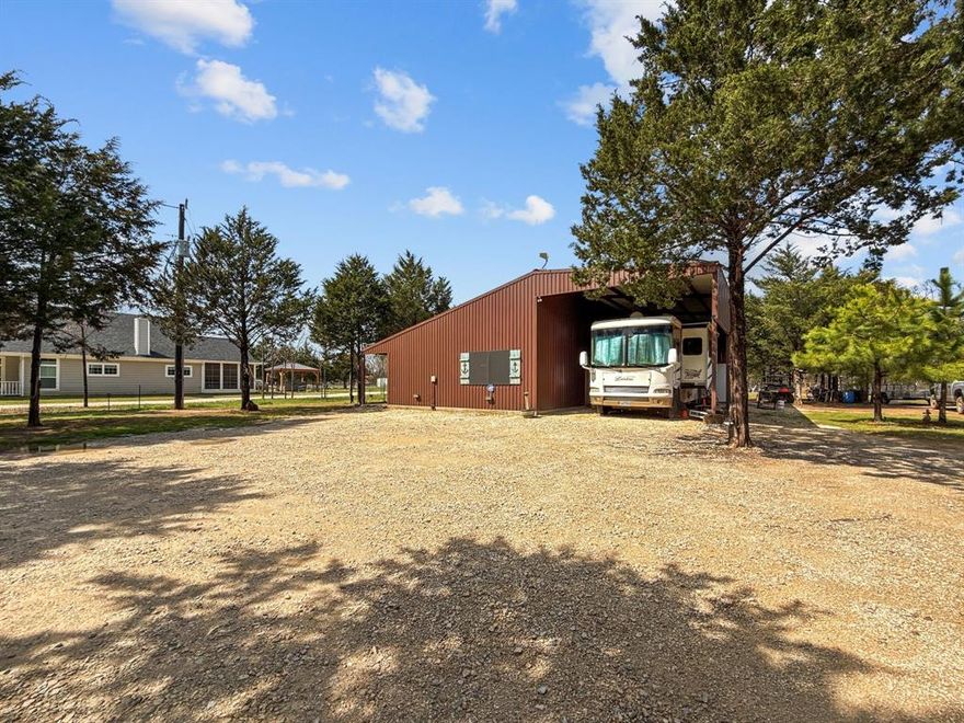 This stunning, one-of-a-kind Barndominium is ready for you and your family, less than a mile from Cedar Mills Marina and Lake Texoma. The current owner has a deer feeder at the back of the one-acre lot, perfect for wildlife watching from the outdoor living area in the evenings. The 1-1 barndo is great for cozy evenings indoor, with an upstairs loft perfect for grandkids to sleep or for use as an office. The Motor home-RV port is great for part-time travelers to come home and plug in when you are not on the road. With full hookups in place, there is room for your RV or your invited guests. Schedule your showing today!!