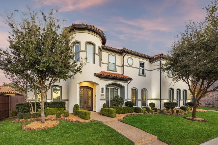 HIGHEST AND BEST OFFER DEADLINE DEC 5, 7PM. Luxurious Mediterranean-style custom executive home with designer touches, nestled in a sought after gated community with top rated public schools. The home features light filled, vaulted, open concept living, with space for multi-generational living and work from home spaces. The kitchen is outfitted with high end Wolf, Subzero, and Kitchen Aid appliances. The primary bath has opulent spa-like features with a stone freestanding tub, smart toilet, and glass enclosed shower with multiple showerheads. Retreat to your own backyard oasis with pool, spa, and award winning professionally landscaped gardens. Families will enjoy the extra space upstairs including a fully outfitted home theatre, video game room, den, playroom, and music recording studio with separate exterior entry. Guests will enjoy the suite life with all the bedrooms featuring ensuite bathrooms. Safety features throughout this energy efficient home include a whole home fire sprinkler system, saferoom tornado shelter, security system with cameras, and impact resistant concrete tile roof. This smartly designed tech home has whole home distributed audio video, built in speakers throughout, Brilliant smart home controls, and electric car charger. Car enthusiasts will love the double two-car garages and extra parking in the extended driveway. Home is within minutes from the community clubhouse, pool, gym, and all 3 local schools.