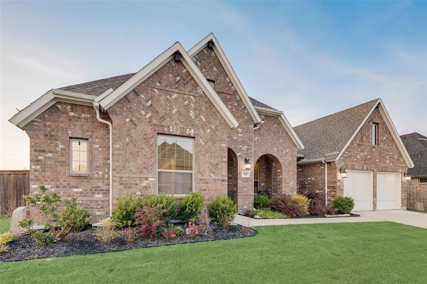 Attention to Detail! 4 Bedrooms, 4 bathrooms, 3 car tandem garage, and a Study! Mansfield ISD Located between 287 & 360 for easy access to DFW and Texas Health Hospital of Mansfield. This stunning one-story home blends luxury and practicality with an open-concept layout and high-end finishes throughout. Situated on an oversized corner lot, this home boasts a Texas-sized patio complete with an outdoor fireplace, creating the perfect space for entertaining and relaxation. Step inside to find coffered ceilings in the office, family room, and dining area, adding architectural elegance to every space. The gourmet kitchen is a chef’s dream, featuring 42-inch cabinets, a 36-inch stainless gas cooktop, a double oven, microwave, dishwasher, two pantries, and an Italian-imported backsplash. The primary suite is a true retreat, showcasing natural light, large windows, and an en suite bath designed for relaxation. Each of the four bedrooms comes with its own private bath, offering convenience and privacy for family and guests. Additional highlights include a spacious laundry room with extra storage, plumbing for a sink, and space for a second refrigerator or freezer. Nestled in a vibrant community with resort-style amenities, residents can enjoy a community center, parks, a swimming pool, scenic lakes, playgrounds, and miles of trails for outdoor activities. This home truly has it all—luxury, comfort, and prime location! Schedule your tour today!