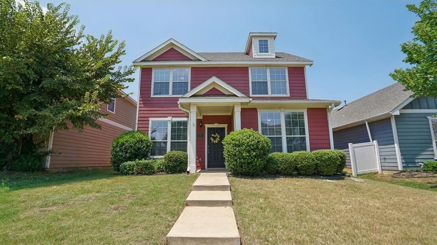 This charming two-story home in the heart of Providence Village offers incredible value and a thoughtfully designed layout, starting with durable LVP FLOORING INSTALLED IN 2023 throughout the main level and a FULLY CONNECTING FLOORPLAN that makes everyday living effortless. Step into a bright, open living area that flows seamlessly into the kitchen and dining space, complete with 42in cabinetry, a gas range, new dishwasher and ALL APPLIANCES INCLUDED, plus classic French doors opening to the backyard. The sought-after FIRST-FLOOR PRIMARY SUITE features a soaking tub, separate shower, dual vanities, and a WALK-IN CLOSET THAT CONNECTS DIRECTLY TO THE LAUNDRY ROOM, which then loops right back into the kitchen for a true full-circle design that maximizes convenience. Upstairs, a VERSATILE FLEX SPACE offers endless possibilities for a game room, office, second living area, or playroom and anchors two additional bedrooms and a full bath. Located in a vibrant community with pools, parks, lakes, trails, tennis courts, and more, this home delivers not just comfort but a LIFESTYLE TO LOVE.