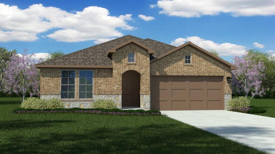 Beautiful new D.R. Horton home in the Terra Trace community located in Crowley and Crowley ISD! This single-story Kennedy floorplan Elevation B, has a quick estimated Winter completion. It offers 4 bedrooms, 2.5 bathrooms, and a 2-car garage with an open-concept layout that connects the family room, dining area, and modern kitchen for everyday comfort and functionality. The kitchen features quartz countertops, 36” upper cabinets, stainless steel appliances, electric range, stainless steel drop-in sink, a large center island, and a walk-in pantry, creating a perfect space for cooking and entertaining. The private primary suite includes an en-suite bath with dual quartz vanities, an oversized shower, and a walk-in closet located off the bathroom. Quartz vanity tops are also included in the secondary bathrooms, while luxury vinyl plank flooring is installed throughout all main areas and wet zones for durability and style. Built with energy-efficient construction and equipped with America’s Smart Home Technology, this home also includes exterior features such as a covered back patio, full sod, sprinkler system, privacy fencing, and landscaping. Future amenities include resort style swimming pool and playgrounds. Easy access to Chisholm Trail Pkwy, 820 and I-20 West, and close proximity to Shops, Dining, Fort Worth Stockyards and Zoo.