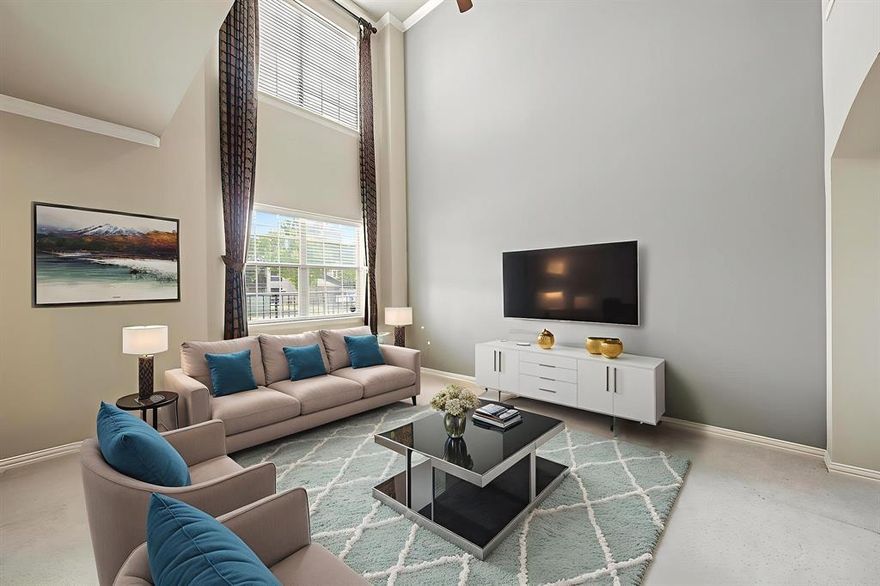 Step into this beautifully maintained, move-in ready 2-bedroom, 2.5-bath townhome with a 2-car garage, thoughtfully designed for comfort and everyday living. Freshly painted with warm accent colors, the open-concept layout is enhanced by crown molding, unique architectural niches, and decorative wall cut-outs that create an open and welcoming feel. The kitchen features granite countertops, stainless steel appliances, and plenty of cabinet space, with a breakfast bar that flows right into the living area — perfect for casual meals or entertaining friends. A convenient half bath on the first floor adds ease for guests. Upstairs, brand-new carpet adds a fresh touch. The spacious primary suite offers its own private bath, while the secondary bedroom has easy access to a full hall bath — ideal for guests, a home office, or a cozy retreat. A full-size laundry room is also upstairs, making laundry day a breeze. This home is well-insulated to block out noise, offering comfort and peace. Refrigerator, washer, and dryer are negotiable, making the move-in process even easier. Located close to shopping, dining, and major highways, this low-maintenance townhome also provides access to great community amenities — the perfect blend of comfort, convenience, and style.