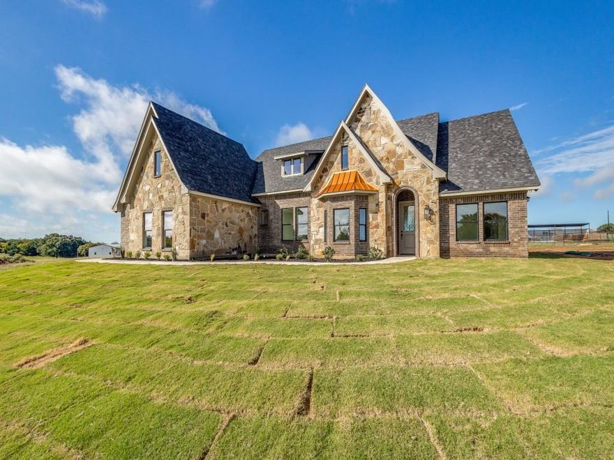 Gorgeous 4 bedroom home on 2 acres in Decatur ISD!  Highly desirable floorplan featuring 4 Bedrooms, 3 Full Bathrooms, Study or Formal dining, and Open Concept Kitchen that overlooks the spacious family room and breakfast nook.  Master bedroom has his and her vanities, freestanding tub and oversized shower. Kitchen is filled with custom cabinetry, stainless appliances and tasteful granite! Bedroom 3 and 4 both have walk in closets with a jack and jill bath.  Bedroom 2 would make a perfect guest room, play room or office if desired. Home is situated on 2 acres in Crooked Oaks Estates just minutes from all Decatur has to offer!