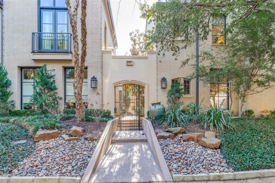 An exceptional urban retreat, this architect-designed residence offers the privacy of a single-family home within a secure, gated setting. Thoughtfully built to green standards by Stocker, Hoesterey & Montenegro Architects, the home showcases open and inviting first-floor living spaces ideal for refined entertaining. French doors lead to a serene, decked outdoor space, now enhanced with a newly added fence for added seclusion. The interior features a sophisticated wet bar and a chef’s kitchen appointed with Thermador stainless steel appliances and black granite countertops. Concrete floors ground the main level, while the spacious primary suite is complemented by a beautifully remodeled primary bath. Each bedroom enjoys its own private bath and walk-in closet, offering comfort and privacy throughout.