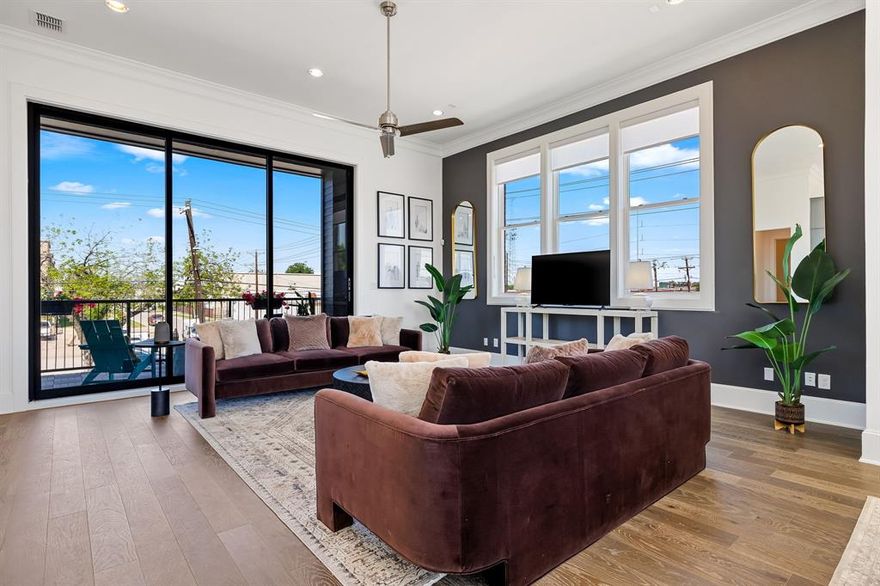 Welcome to Foundry Row, an exclusive collection of 8 townhomes in Fort Worth’s vibrant West 7th District. This elegantly designed residence features an open floorplan with high-end finishes ideal for entertaining. The main level boasts soaring 12-foot ceilings and a 10-foot sliding glass door that seamlessly extends your living space outdoors. The gourmet kitchen is equipped with Bosch stainless steel appliances, quartz countertops, a stylish tile backsplash, and soft-close cabinetry. The serene primary suite includes a large drop-in tub, walk-in shower, and extra spacious closet. Throughout the home, upgraded engineered hardwoods enhance the sophisticated ambiance, while the private rooftop deck offers a quiet retreat with sweeping views of Downtown Fort Worth. Located just minutes from the lively West 7th District, you’ll enjoy convenient access to dining, shopping, museums, entertainment, and more. Experience the perfect blend of luxury and sustainability in this exceptional home. For a limited time, buyers may receive a fixed interest rate as low as 4.99% through one of InTown Homes’ preferred lenders. PLEASE GO TO MODEL HOME FOR ALL OPEN HOUSES - 201 CARROLL ST.